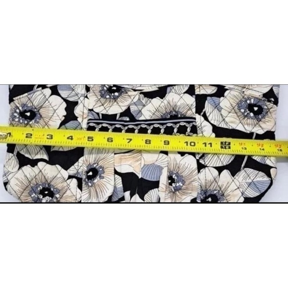 Vera Bradley Camellia Sweetheart Black/White Top Zip Shoulder/Tote Cotton MEDIUM - Picture 8 of 8